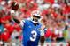 JACKSONVILLE, FL - NOVEMBER 02: Tyler Murphy #3 of the Florida Gators attempts a pass during the game against the Georgia Bulldogs at EverBank Field on November 2, 2013 in Jacksonville, Florida. (Photo by Sam Greenwood/Getty Images)