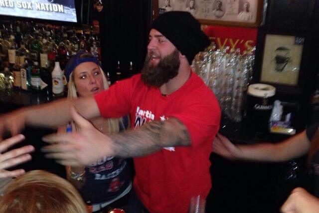 Shirtless Mike Napoli Parties in the Streets of Boston After Their