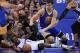 Oct 31, 2013; Los Angeles, CA, USA; Golden State Warriors center Andrew Bogut (12) and Los Angeles Clippers point guard Chris Paul (3) go for a loose ball in the second half of the game at Staples Center. Clippers won 125-115. Mandatory Credit: Jayne Kam