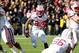Nov 2, 2013; Iowa City, IA, USA; Wisconsin Badgers running back Melvin Gordon (25) runs the football against the Iowa Hawkeyes at Kinnick Stadium. Wisconsin beat Iowa 28-9. Mandatory Credit: Reese Strickland-USA TODAY Sports