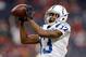 Nov 3, 2013; Houston, TX, USA; Indianapolis Colts wide receiver T.Y. Hilton (13) warms up against the Houston Texans before the game at Reliant Stadium. Mandatory Credit: Thomas Campbell-USA TODAY Sports