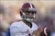 Oct 12, 2013; Lexington, KY, USA; Alabama Crimson Tide quarterback AJ McCarron (10) warms up before the game against the Kentucky Wildcats at Commonwealth Stadium. Mandatory Credit: Mark Zerof-USA TODAY Sports