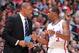 LOS ANGELES, CA - OCTOBER 31: Doc Rivers and Chris Paul #3 of the Los Angeles Clippers converse during a game against the Golden State Warriors at STAPLES Center on October 31, 2013 at in Los Angeles, California. NOTE TO USER: User expressly acknowledges