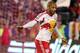 Oct 27, 2013; Harrison, NJ, USA; New York Red Bulls forward Thierry Henry (14) celebrates a goal by New York Red Bulls midfielder Jonny Steele (not pictured) against the Chicago Fire during the second half of a game at Red Bull Arena. Mandatory Credit: Br