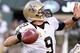 Nov 3, 2013; East Rutherford, NJ, USA; New Orleans Saints quarterback Drew Brees throws a pass against the New York Jets during the game at MetLife Stadium. Mandatory Credit: Robert Deutsch-USA TODAY Sports