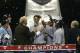3 Feb 2002: Quarterback Tom Brady #12 of the New England Patriots speaks with sports commentator Terry Bradshaw, left, at the podium after Super Bowl XXXVI between the New England Patriots and the St. Louis Rams at the Superdome in New Orleans, Louisian