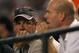 PHOENIX - OCTOBER 12: Dick Monfort (L) and Charlie Monfort, team owners of the Colorado Rockies, watch his team play the Arizona Diamondbacks during Game Two of the National League Championship Series at Chase Field on October 12, 2007 in Phoenix, Arizon