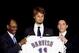 Jan 20, 2012; Arlington, TX, USA; Texas Rangers pitcher Yu Darvish poses for a photo with manager Ron Washington and general manager Jon Daniels after a press conference at Rangers Ballpark. Mandatory Credit: Kevin Jairaj-USA TODAY Sports