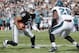 OAKLAND, CA - NOVEMBER 03: Quarterback Terrelle Pryor #2 of the Oakland Raiders can't find a way around safety Earl Wolff #28 of the Philadelphia Eagles in the first quarter on November 3, 2013 at O.co Coliseum in Oakland, California. (Photo by Brian Ba