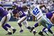 ARLINGTON, TX - NOVEMBER 3: Adrian Peterson #28 of the Minnesota Vikings runs the ball against the Dallas Cowboys at AT&T Stadium on November 3, 2013 in Arlington, Texas. The Cowboys defeated the Vikings 27-23. (Photo by Wesley Hitt/Getty Images)