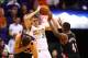 Oct 30, 2013; Phoenix, AZ, USA; Phoenix Suns center Alex Len against the Portland Trail Blazers at US Airways Center. Mandatory Credit: Mark J. Rebilas-USA TODAY Sports