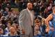 NEW YORK, NY - NOVEMBER 03: New York Knicks head coach Mike Woodson looks on against the Minnesota Timberwolves on November 3, 2013 at Madison Square Garden in New York City, New York. NOTE TO USER: User expressly acknowledges and agrees that, by download