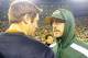 Nov 4, 2013; Green Bay, WI, USA; Green Bay Packers quarterback Aaron Rodgers (right) talks to Chicago Bears quarterback Jay Cutler (left) after the Bears beat the Packers 27-20 at Lambeau Field. Rodgers left the game early in the 1st quarter with a left