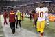 Robert Griffin III threw three touchdown passes vs. Minnesota Thursday, but none in the second half as the Vikings defeated the Redskins, 34-27.