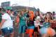 Sep 16, 2012; Miami Gardens, FL, USA; Miami Dolphins female fans in costumes pose during tailgate festivities before the game against the Oakland Raiders at Sun Life Stadium. Mandatory Credit: Kirby Lee/Image of Sport-USA TODAY Sports