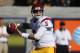 Nov 9, 2013; Berkeley, CA, USA; USC Trojans quarterback Cody Kessler (6) passes the ball against the California Golden Bears during the first quarter at Memorial Stadium. Mandatory Credit: Kelley L Cox-USA TODAY Sports