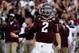 COLLEGE STATION, TX - NOVEMBER 09: Johnny Manziel #2 of the Texas A&M Aggies celebrates a touchdown pass in the third quarter during the game against the Mississippi State Bulldogs at Kyle Field on November 9, 2013 in College Station, Texas. (Photo by S