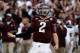 COLLEGE STATION, TX - NOVEMBER 09: Johnny Manziel #2 of the Texas A&M Aggies celebrates a touchdown pass in the third quarter during the game against the Mississippi State Bulldogs at Kyle Field on November 9, 2013 in College Station, Texas. (Photo by S