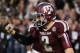 COLLEGE STATION, TX - NOVEMBER 09: Johnny Manziel #2 of the Texas A&M Aggies celebrates a touchdown pass in the third quarter during the game against the Mississippi State Bulldogs at Kyle Field on November 9, 2013 in College Station, Texas. (Photo by S