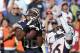 SAN DIEGO, CA - NOVEMBER 10: Vincent Brown #86 of the San Diego Chargers drops a touchdown pass in the end zone as he is defended by Kayvon Webster #36 of the Denver Broncos during the football game at Qualcomm Stadium November 10, 2013 in San Diego, Cal