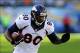 Nov 10, 2013; San Diego, CA, USA; Denver Broncos tight end Julius Thomas (80) runs after a reception during the first half against the San Diego Chargers at Qualcomm Stadium. Mandatory Credit: Christopher Hanewinckel-USA TODAY Sports