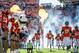 DENVER, CO - OCTOBER 27: Quarterback Peyton Manning #18 of the Denver Broncos runs out onto the field as flames ignite during player introductions before a game against the Washington Redskins at Sports Authority Field Field at Mile High on October 27, 2