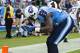 NASHVILLE, TN - SEPTEMBER 29: Delanie Walker #82 of the Tennessee Titans bows to the fans after scoring a touchdown against the New York Jets at LP Field on September 29, 2013 in Nashville, Tennessee. The Titans defeated the Jets 38-13. (Photo by Wesle
