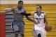 Jul 13, 2013; North Augusta, SC, USA; Oakland Soliders Gabe Vincent (21) and Howard Pulley Panthers Tyus Jones (5) during a fast break at the Riverview Park Activities Center during the Nike Peach Jam. Mandatory Credit: Joshua S. Kelly-USA TODAY Sports