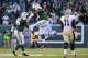 EAST RUTHERFORD, NJ - NOVEMBER 3: Defensive end Muhammad Wilkerson #96 of the New York Jets and nose tackle Damon Harrison #94 of the New York Jets celebrate in the 2nd half of the Jets 26-20 win over the New Orleans Saints at MetLife Stadium on November