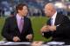 Oct 14, 2013; San Diego, CA, USA; Steve Young (left) and Trent Dilfer on the ESPN Monday Night Football Countdown set before the game between the Indianapolis Colts and the San Diego Chargers at Qualcomm Stadium. Mandatory Credit: Kirby Lee-USA TODAY Spor