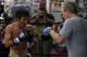 HOLLYWOOD, CA - JULY 11: Zou Shiming of China trains with Freddie Roach during a work out at Wild Card Boxing Club ahead of Shiming 's six-round bout against Jesus Ortega on July 11, 2013 in Hollywood, California. (Photo by Jeff Gross/Getty Images)