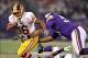 Nov 7, 2013; Minneapolis, MN, USA; Washington Redskins running back Alfred Morris (46) breaks a tackle from Minnesota Vikings defensive tackle Kevin Williams (93) during the first quarter at Mall of America Field at H.H.H. Metrodome. Mandatory Credit: Bra