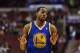 Nov 4, 2013; Philadelphia, PA, USA; Golden State Warriors guard Andre Iguodala (9) celebrates hitting a three point shot during the second quarter against the Philadelphia 76ers at Wells Fargo Center. The Warriors defeated the Sixers 110-90. Mandatory Cre