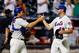 D'Arnaud and Jon Niese celebrating after successfully working together