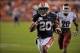 Aug 31, 2013; Auburn, AL, USA; Auburn Tigers running back Corey Grant (20) runs the ball for a touchdown as Washington State Cougars safety Deone Bucannon (20) trails behind at Jordan Hare Stadium. Mandatory Credit: Shanna Lockwood-USA TODAY Sports