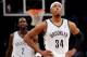 NEW YORK, NY - NOVEMBER 09: Paul Pierce #34 of the Brooklyn Nets walks downcourt in front of Kevin Garnett #2 during the fourth quarter against the Indiana Pacers at Barclays Center on November 9, 2013 in the Brooklyn borough of New York City. The Pacers