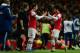 LONDON, ENGLAND - OCTOBER 29: Ryo Miyaichi of Arsenal (R) is substituted for Mesut Ozil during the Capital One Cup Fourth Round match between Arsenal and Chelsea at the Emirates Stadium on October 29, 2013 in London, England. (Photo by Jamie McDonald/Get