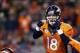 Nov 17, 2013; Denver, CO, USA; Denver Broncos quarterback Peyton Manning (18) in the first quarter against the Kansas City Chiefs at Sports Authority Field at Mile High. Mandatory Credit: Isaiah J. Downing-USA TODAY Sports