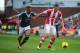 STOKE ON TRENT, ENGLAND - NOVEMBER 02: Erik Pieters of Stoke City is challenged by Nathaniel Clyne of Southampton during the Barclays Premier League match between Stoke City and Southampton at Britannia Stadium on November 2, 2013 in Stoke on Trent, Engl