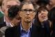 BOSTON, MA - NOVEMBER 01: Boston Red Sox owner and CEO, John Henry, watches the game courtside between the Boston Celtics and the Milwaukee Bucks during the home opener at TD Garden on November 1, 2013 in Boston, Massachusetts. NOTE TO USER: User expressl