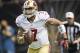 NEW ORLEANS, LA - NOVEMBER 17: Colin Kaepernick #7 of the San Francisco 49ers scrambles with the ball during a game against the New Orleans Saints at Mercedes-Benz Superdome on November 17, 2013 in New Orleans, Louisiana. The Saints defeated the 49ers