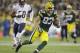 GREEN BAY, WI - NOVEMBER 04: Jordy Nelson #87 of the Green Bay Packers makes the catch and turns up field for some more yards during the first quarter against the Chicago Bears at Lambeau Field on November 04, 2013 in Green Bay, Wisconsin. (Photo by Mike