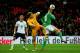 LONDON, ENGLAND - NOVEMBER 19: Julian Draxler of Germany beats Joe Hart of England to the ball during the international friendly match between England and Germany at Wembley Stadium on November 19, 2013 in London, England. (Photo by Clive Rose/Getty Ima