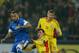 BUCHAREST, ROMANIA - NOVEMBER 19: Konstantinos Mitroglou of Greece battles with Vlad Iulian Chiriches and Nicolai Dorin Goian of Romania during the FIFA 2014 World Cup Qualifier Play-off Second Leg match between Romania and Greece at the National Arena o