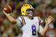 TUSCALOOSA, AL - NOVEMBER 09: Zach Mettenberger #8 of the LSU Tigers passes for a touchdown during the game at Bryant-Denny Stadium on November 9, 2013 in Tuscaloosa, Alabama. (Photo by Kevin C. Cox/Getty Images)