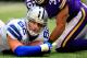 ARLINGTON, TX - NOVEMBER 03: Tight end Jason Witten #82 of the Dallas Cowboys looks to see if he got a first down fter being tackled by safety Robert Blanton #36 of the Minnesota Vikings during the game at Cowboys Stadium on November 3, 2013 in Arlington