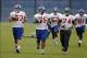 May 22, 2013; East Rutherford, NJ, USA; New York Giants center Jim Cordle (63) , guard Bryant Browning (75) and tackle Matt McCants (74) during the New York Giants organized team activities at the Giants Timex Performance Center. Mandatory Credit: Jim O'C