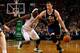 BOSTON, MA - NOVEMBER 06: Gordon Heyward #20 of the Utah Jazz drives to the basket against Gerald Wallace #45 of the Boston Celtics in the first quarter at TD Garden on November 6, 2013 in Boston, Massachusetts. (Photo by Jared Wickerham/Getty Images)