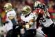 ATLANTA, GA - NOVEMBER 21: Running back Pierre Thomas #23 of the New Orleans Saints carries the ball against the Atlanta Falcons during a game at the Georgia Dome on November 21, 2013 in Atlanta, Georgia. (Photo by Kevin C. Cox/Getty Images)