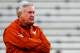 FORT WORTH, TX - OCTOBER 26: Head coach Mack Brown of the Texas Longhorns watches over his team prior to taking on the TCU Horned Frogs at Amon G. Carter Stadium on October 26, 2013 in Fort Worth, Texas. (Photo by Tom Pennington/Getty Images)